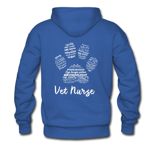 Vet Nurse Paw Print on back Unisex Hoodie-Men's Hoodie | Hanes P170-I love Veterinary
