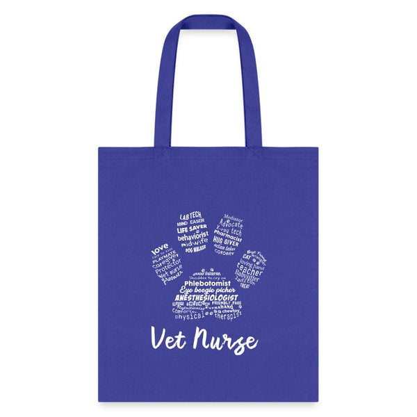 Vet Nurse Pawprint Cotton Tote Bag-Tote Bag | Q-Tees Q800-I love Veterinary