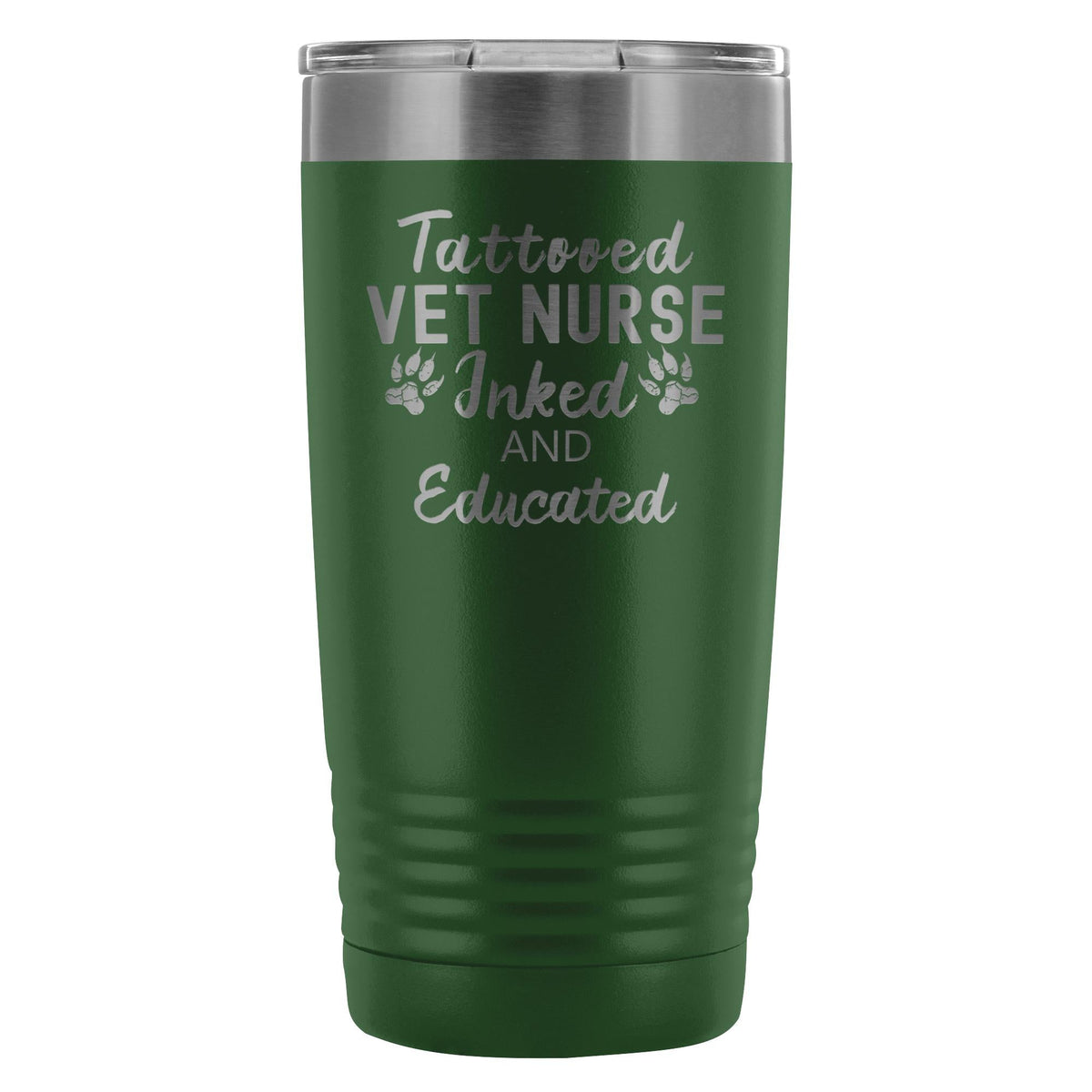 Vet Nurse- Tattooed, Inked and Educated 20oz Vacuum Tumbler-Tumblers-I love Veterinary