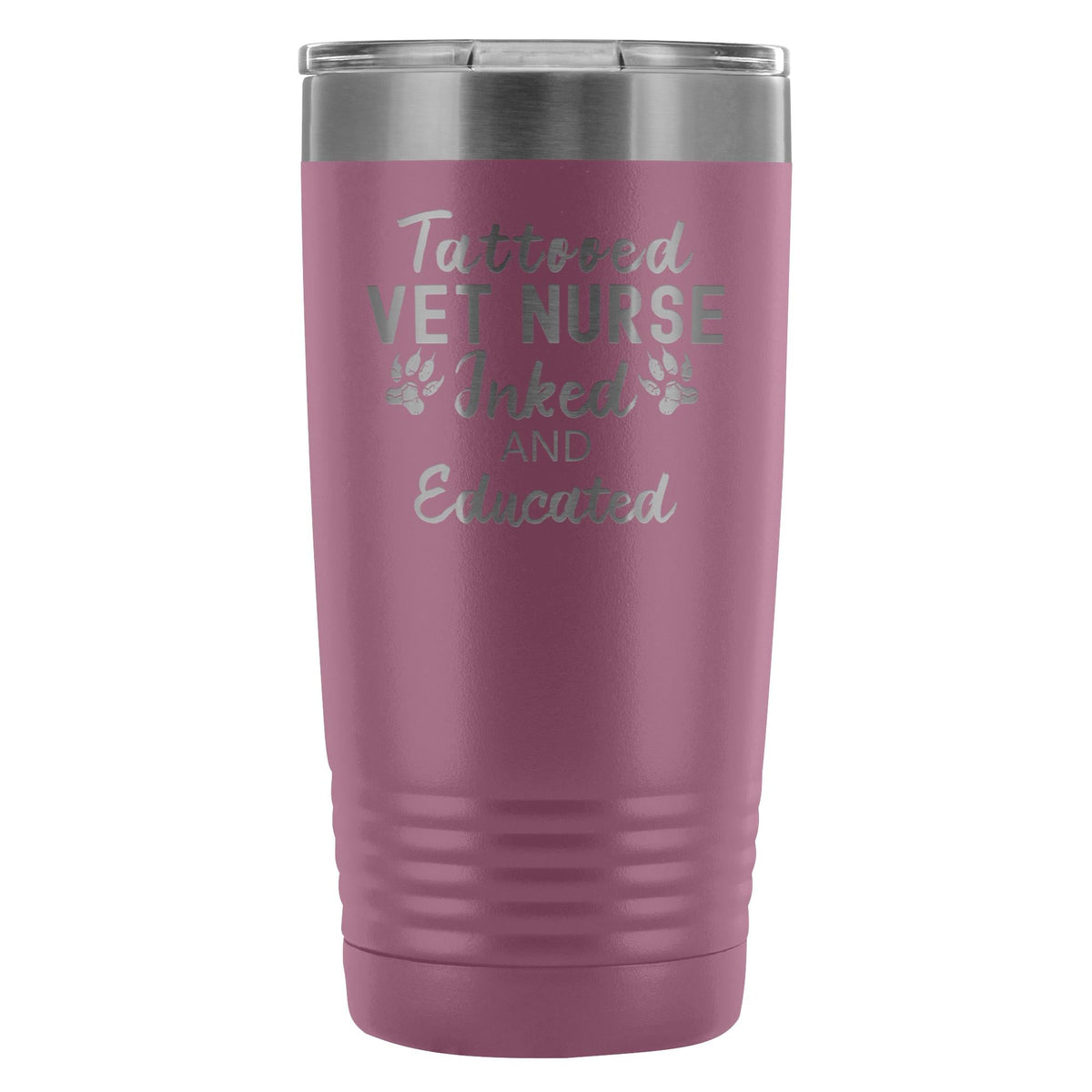 Vet Nurse- Tattooed, Inked and Educated 20oz Vacuum Tumbler-Tumblers-I love Veterinary