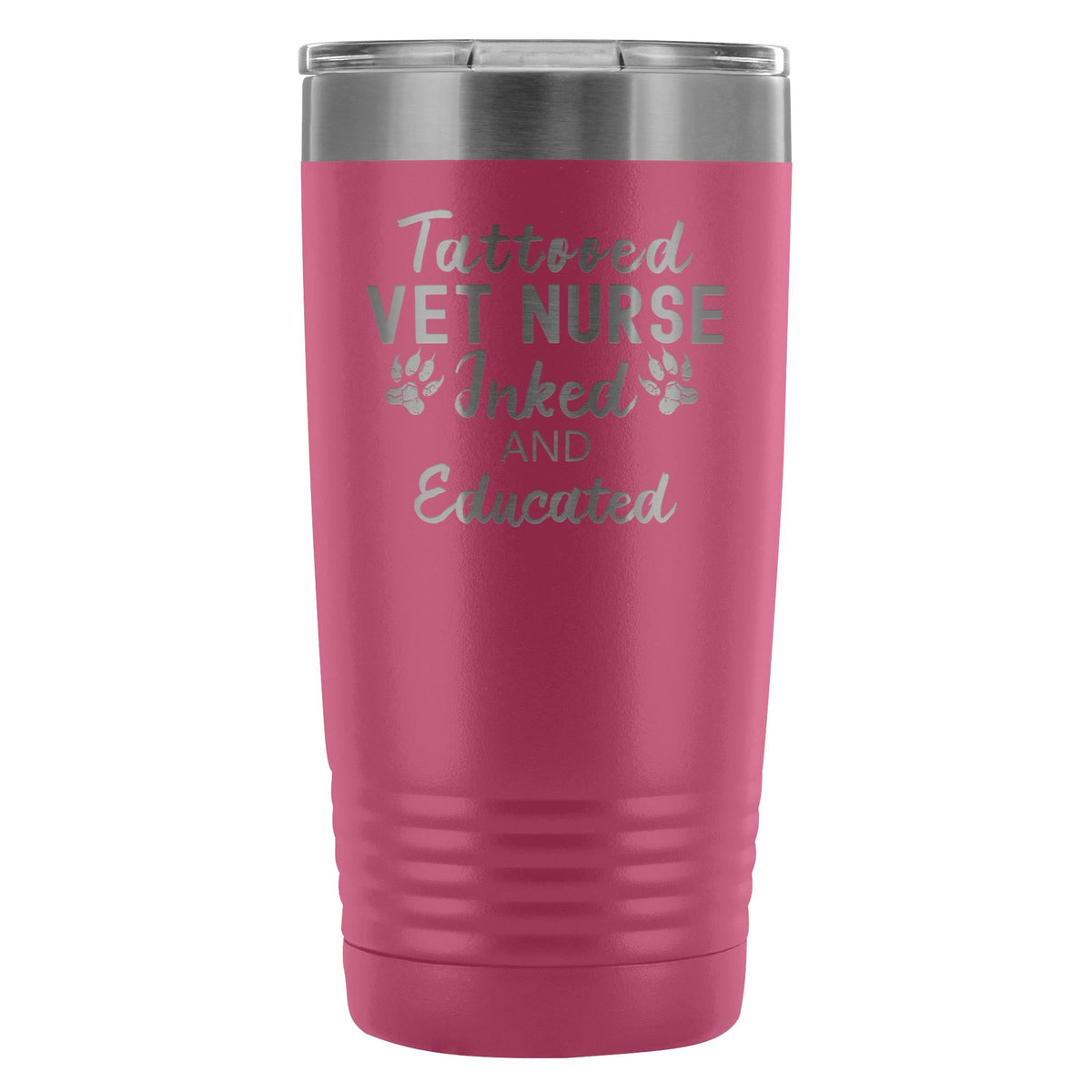 Vet Nurse- Tattooed, Inked and Educated 20oz Vacuum Tumbler-Tumblers-I love Veterinary