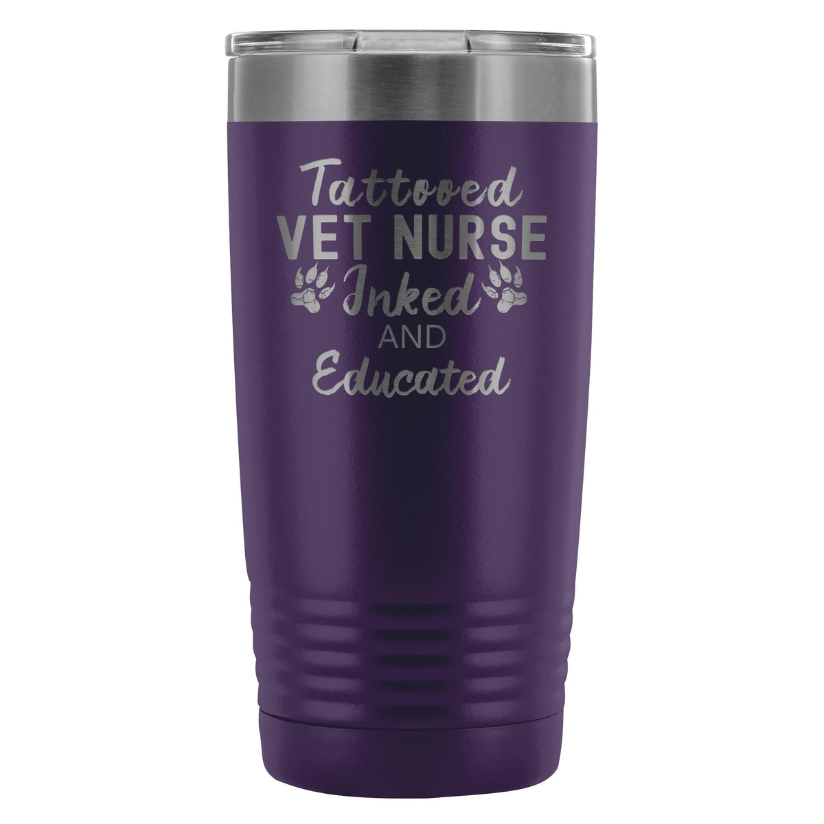 Vet Nurse- Tattooed, Inked and Educated 20oz Vacuum Tumbler-Tumblers-I love Veterinary