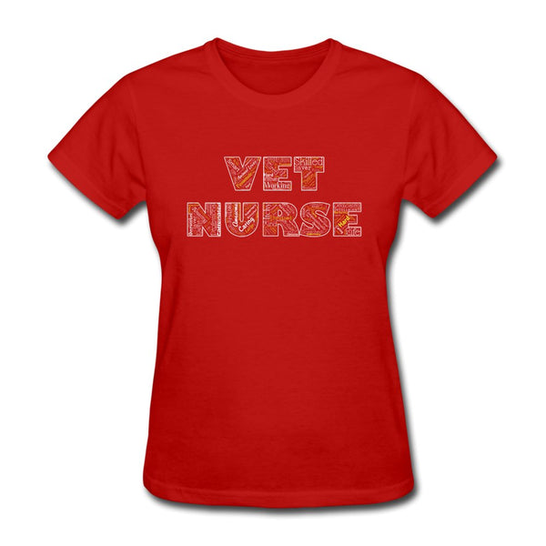 Vet Nurse Typography Gildan Ultra Cotton Ladies T-Shirt-Women's T-Shirt | Fruit of the Loom L3930R-I love Veterinary