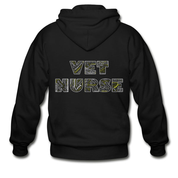 Vet Nurse Typography Unisex Zip Hoodie-Heavy Blend Adult Zip Hoodie | Gildan G18600-I love Veterinary