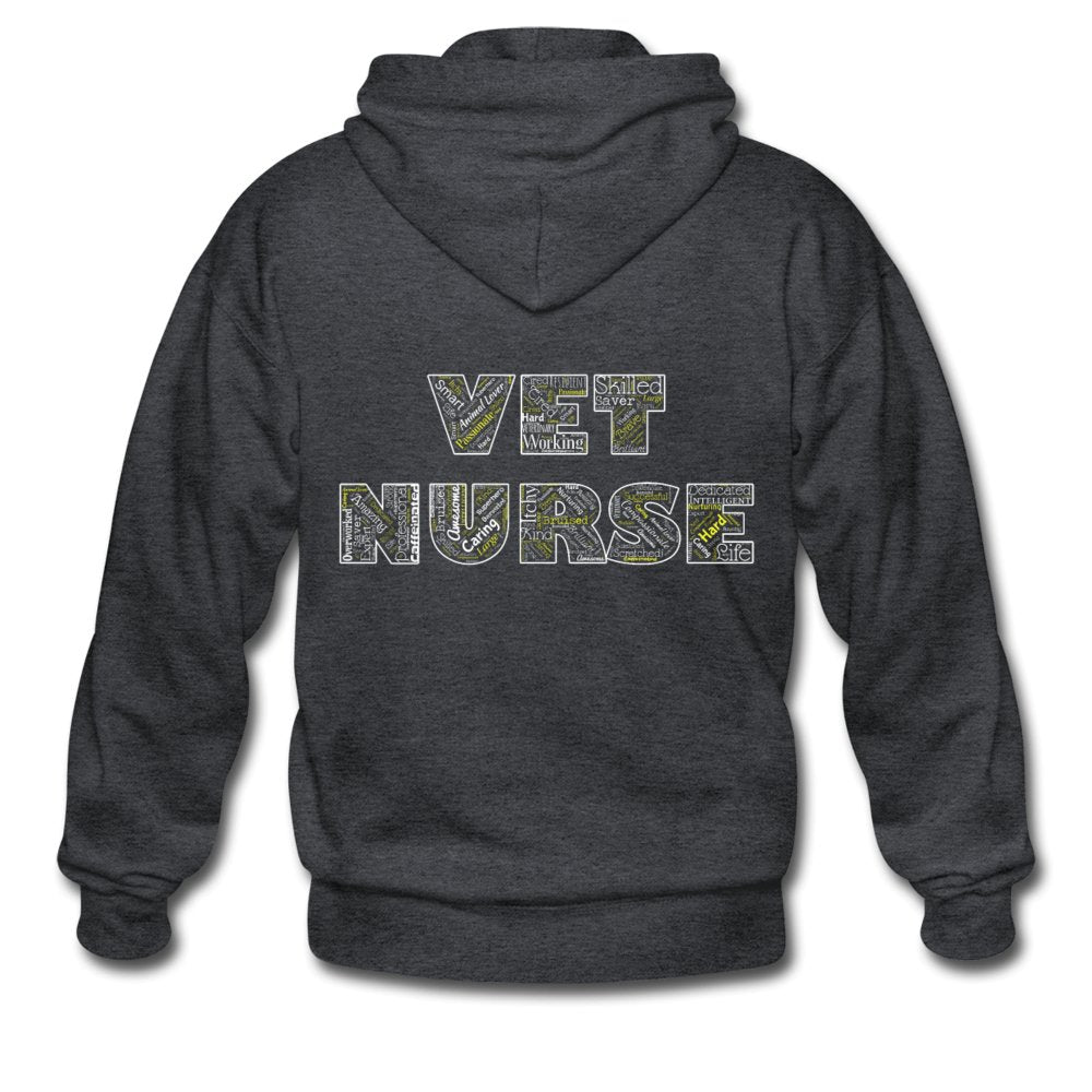 Vet Nurse Typography Unisex Zip Hoodie-Heavy Blend Adult Zip Hoodie | Gildan G18600-I love Veterinary