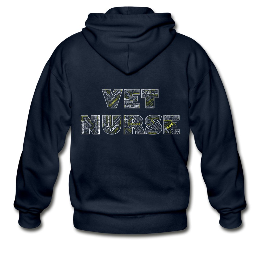 Vet Nurse Typography Unisex Zip Hoodie-Heavy Blend Adult Zip Hoodie | Gildan G18600-I love Veterinary