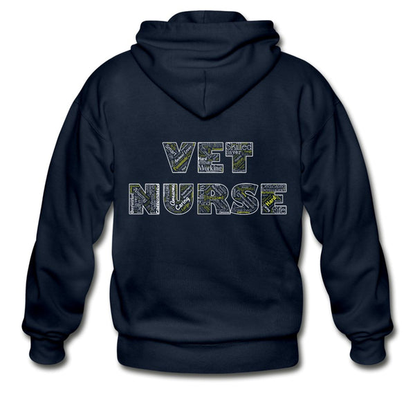 Vet Nurse Typography Unisex Zip Hoodie-Heavy Blend Adult Zip Hoodie | Gildan G18600-I love Veterinary