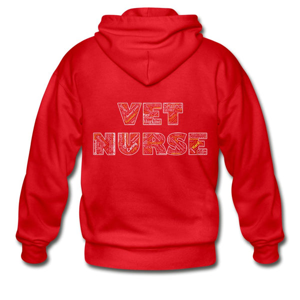 Vet Nurse Typography Unisex Zip Hoodie-Heavy Blend Adult Zip Hoodie | Gildan G18600-I love Veterinary