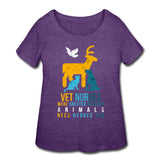 Vet nurses were created because animals need heroes too Women's Curvy T-shirt-Women’s Curvy T-Shirt | LAT 3804-I love Veterinary