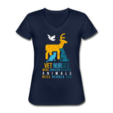 Vet nurses were created because animals need heroes too Women's V-Neck T-Shirt-Women's V-Neck T-Shirt | Fruit of the Loom L39VR-I love Veterinary