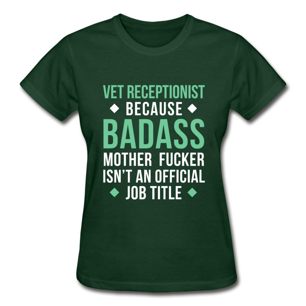 Vet Receptionist because badass mother fucker isn't an official job title Gildan Ultra Cotton Ladies T-Shirt-Ultra Cotton Ladies T-Shirt | Gildan G200L-I love Veterinary