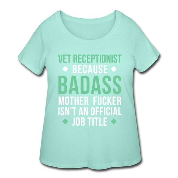 Vet Receptionist because badass mother fucker isn't an official job title Women's Curvy T-shirt-Women’s Curvy T-Shirt | LAT 3804-I love Veterinary