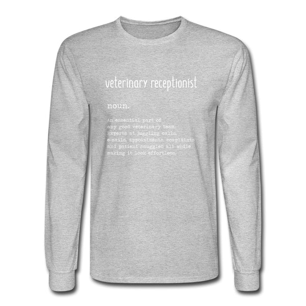 Vet Receptionist Definition Men's Long Sleeve T-Shirt-Men's Long Sleeve T-Shirt | Fruit of the Loom-I love Veterinary