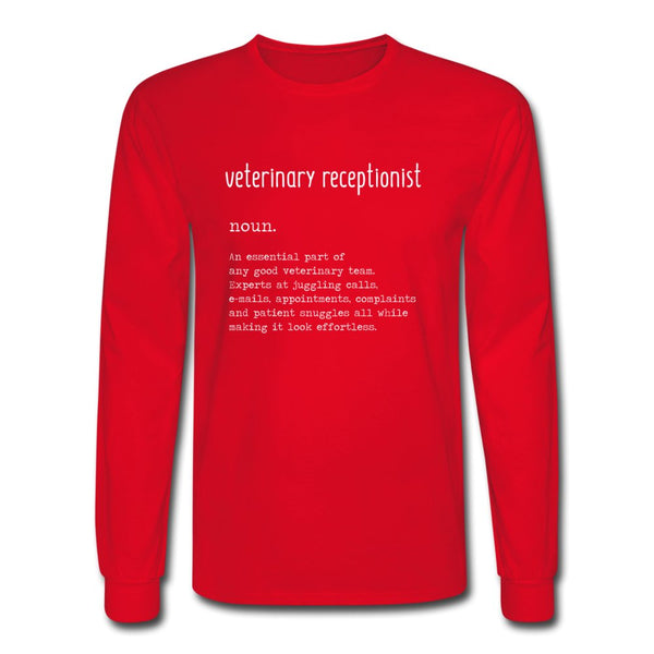 Vet Receptionist Definition Men's Long Sleeve T-Shirt-Men's Long Sleeve T-Shirt | Fruit of the Loom-I love Veterinary