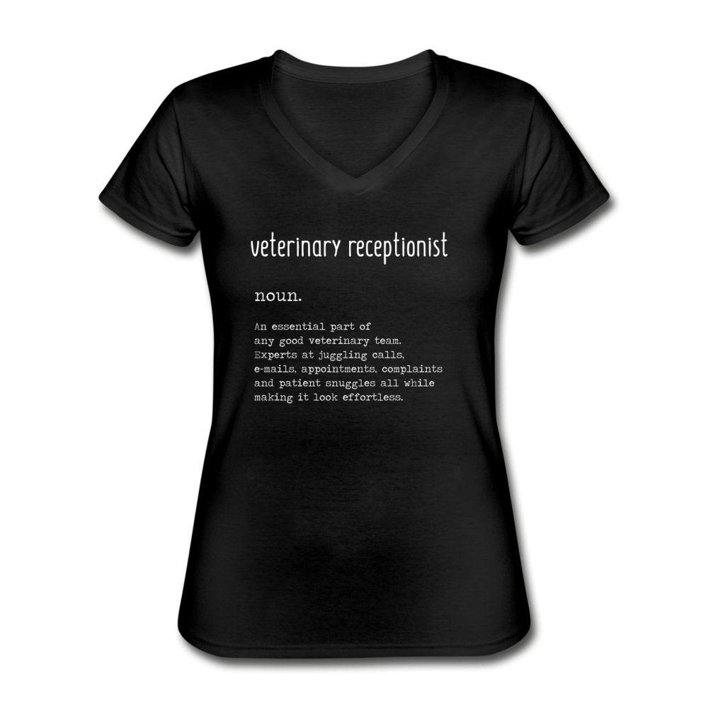 Vet Receptionist Definition Women's V-Neck T-Shirt-Women's V-Neck T-Shirt | Fruit of the Loom L39VR-I love Veterinary