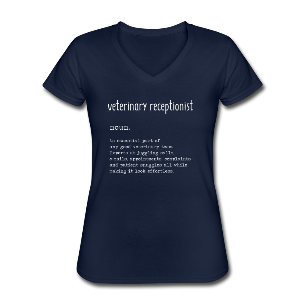 Vet Receptionist Definition Women's V-Neck T-Shirt-Women's V-Neck T-Shirt | Fruit of the Loom L39VR-I love Veterinary