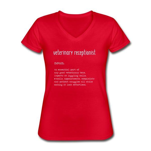 Vet Receptionist Definition Women's V-Neck T-Shirt-Women's V-Neck T-Shirt | Fruit of the Loom L39VR-I love Veterinary