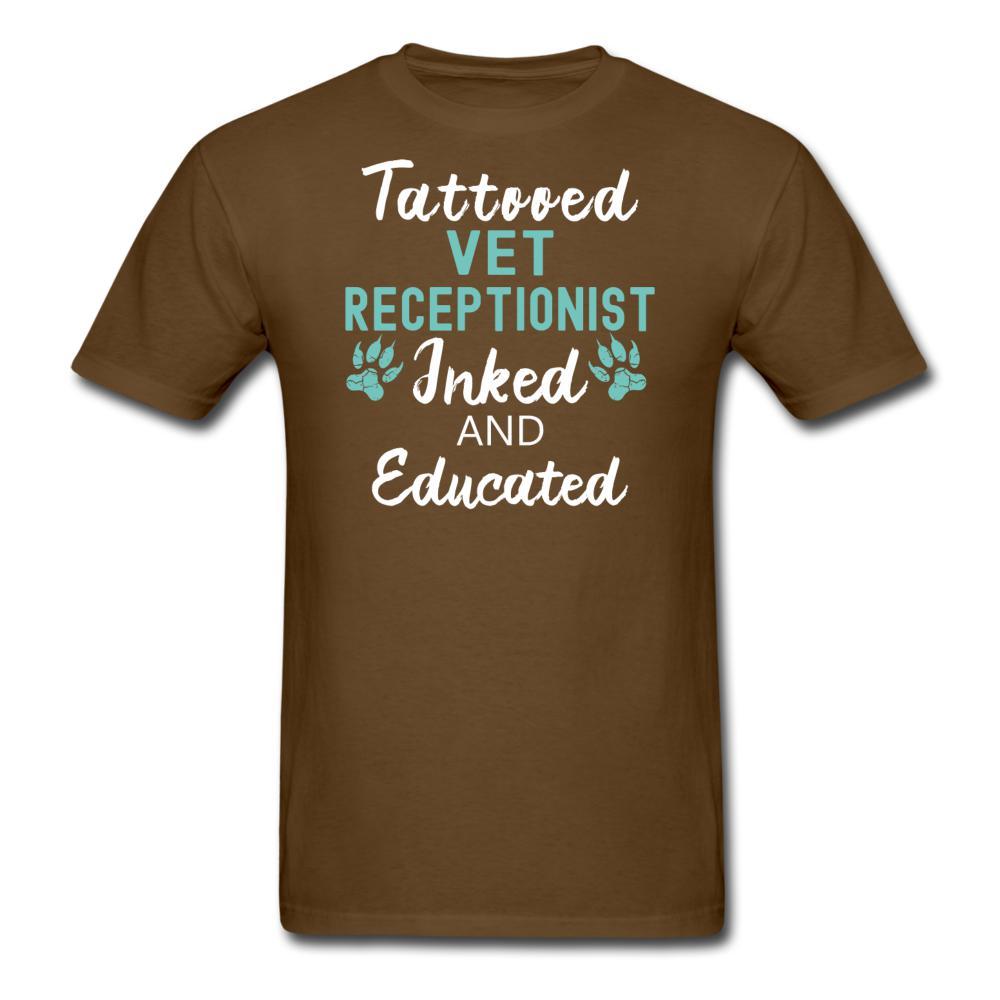 Vet Receptionist- Inked and Educated Unisex T-shirt-Unisex Classic T-Shirt | Fruit of the Loom 3930-I love Veterinary