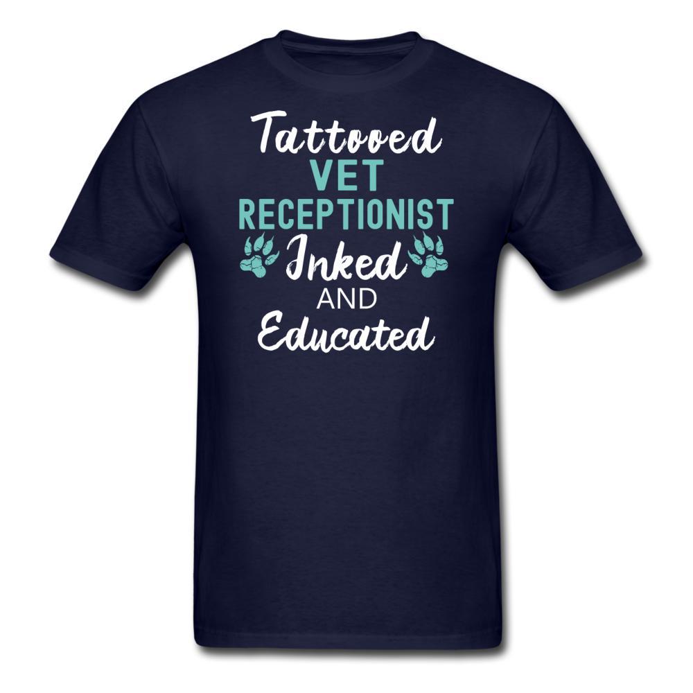 Vet Receptionist- Inked and Educated Unisex T-shirt-Unisex Classic T-Shirt | Fruit of the Loom 3930-I love Veterinary