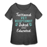 Vet Receptionist- Inked and Educated Women's Curvy T-shirt-Women’s Curvy T-Shirt | LAT 3804-I love Veterinary