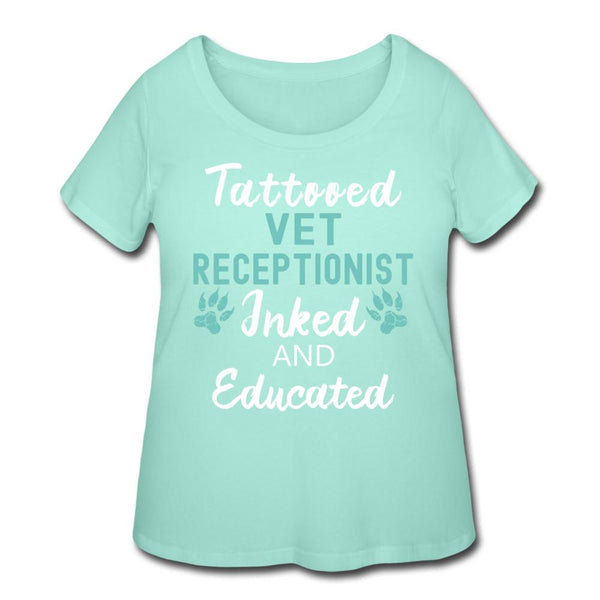 Vet Receptionist- Inked and Educated Women's Curvy T-shirt-Women’s Curvy T-Shirt | LAT 3804-I love Veterinary