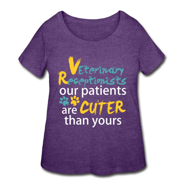 Vet Receptionist our patients are cuter than yours Our patients are cuter than yours Women's Curvy T-shirt-Women’s Curvy T-Shirt | LAT 3804-I love Veterinary