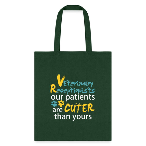 Vet Receptionist - Our patients are cuter than yours Tote Bag-Tote Bag | Q-Tees Q800-I love Veterinary