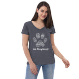Vet Receptionist Paw Print Women's V-Neck T-Shirt-I love Veterinary