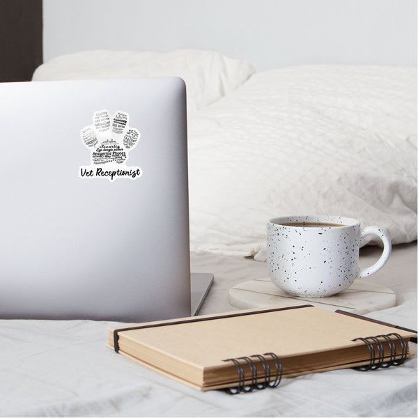 Vet Receptionist Pawprint Sticker-Sticker-I love Veterinary