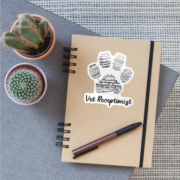 Vet Receptionist Pawprint Sticker-Sticker-I love Veterinary