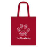 Vet Receptionist Pawprint; Tote Bag-Tote Bag | Q-Tees Q800-I love Veterinary
