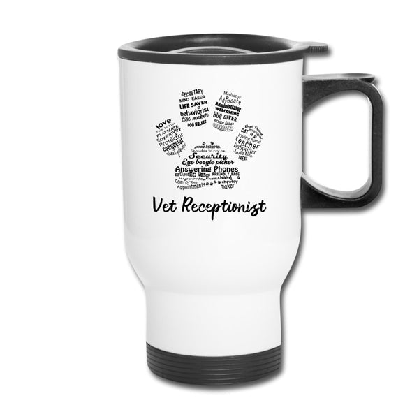 Vet Receptionist Pawprint Travel Mug-Travel Mug | BestSub B4QC2-I love Veterinary