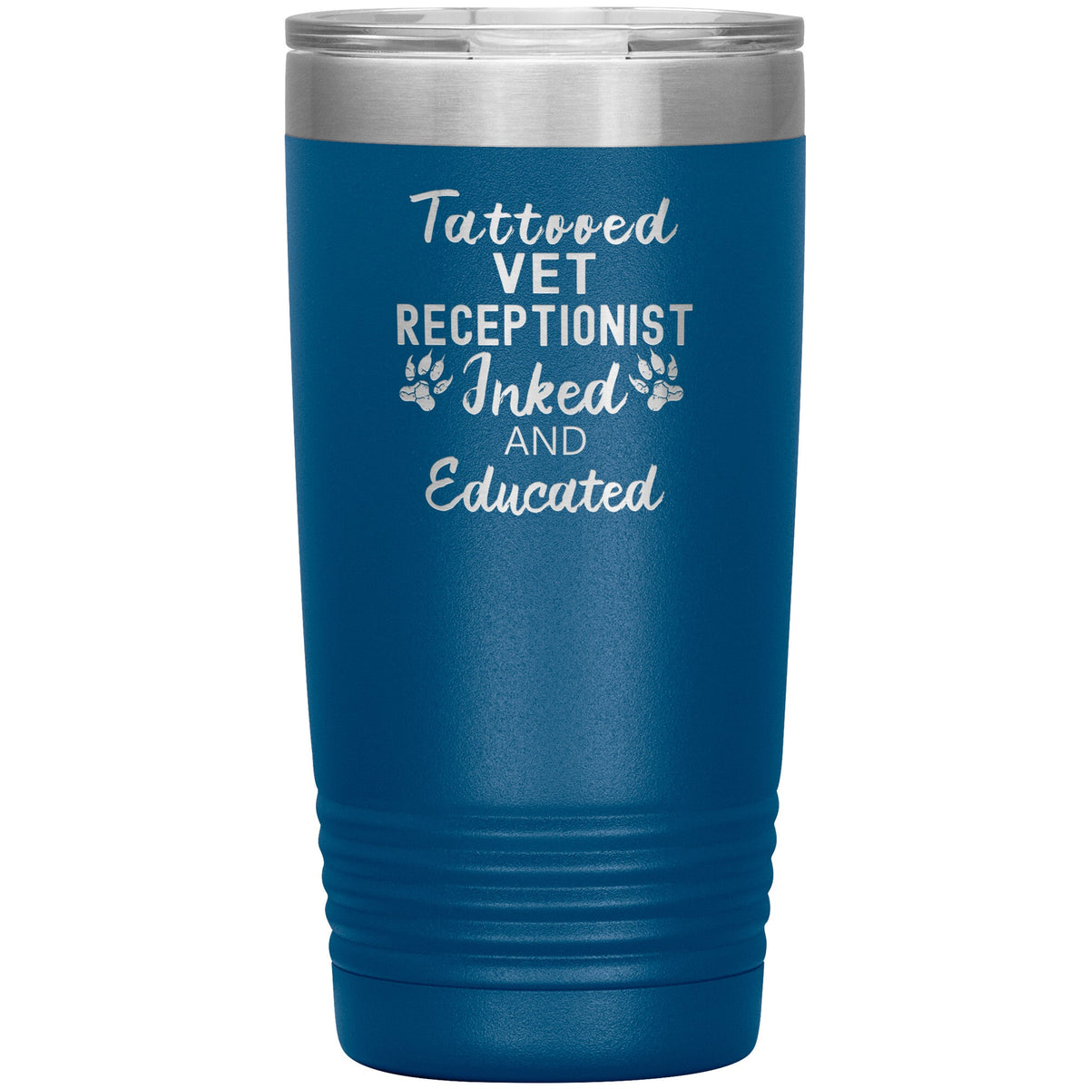 Vet Receptionist- Tattooed, Inked and Educated 20oz Vacuum Tumbler-Tumblers-I love Veterinary