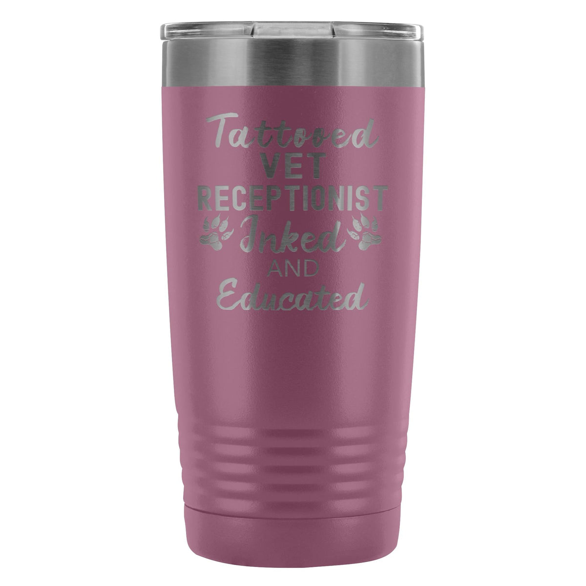 Vet Receptionist- Tattooed, Inked and Educated 20oz Vacuum Tumbler-Tumblers-I love Veterinary