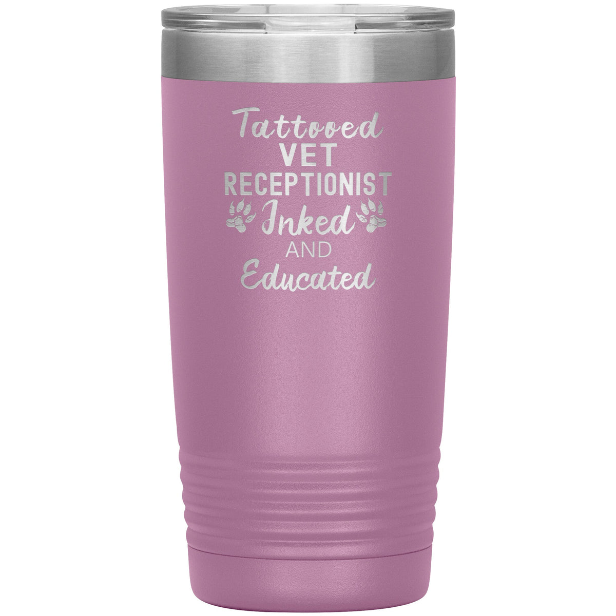Vet Receptionist- Tattooed, Inked and Educated 20oz Vacuum Tumbler-Tumblers-I love Veterinary