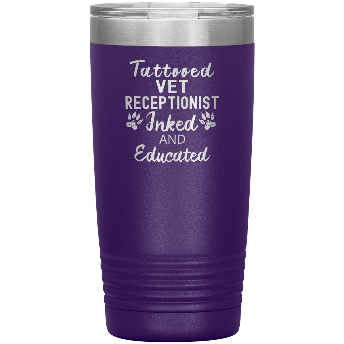 Vet Receptionist- Tattooed, Inked and Educated 20oz Vacuum Tumbler-Tumblers-I love Veterinary