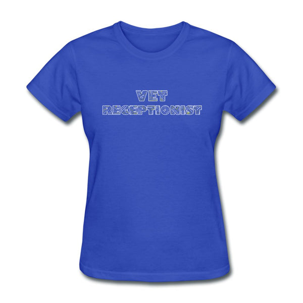 Vet Receptionist Typography Gildan Ultra Cotton Ladies T-Shirt-Women's T-Shirt | Fruit of the Loom L3930R-I love Veterinary