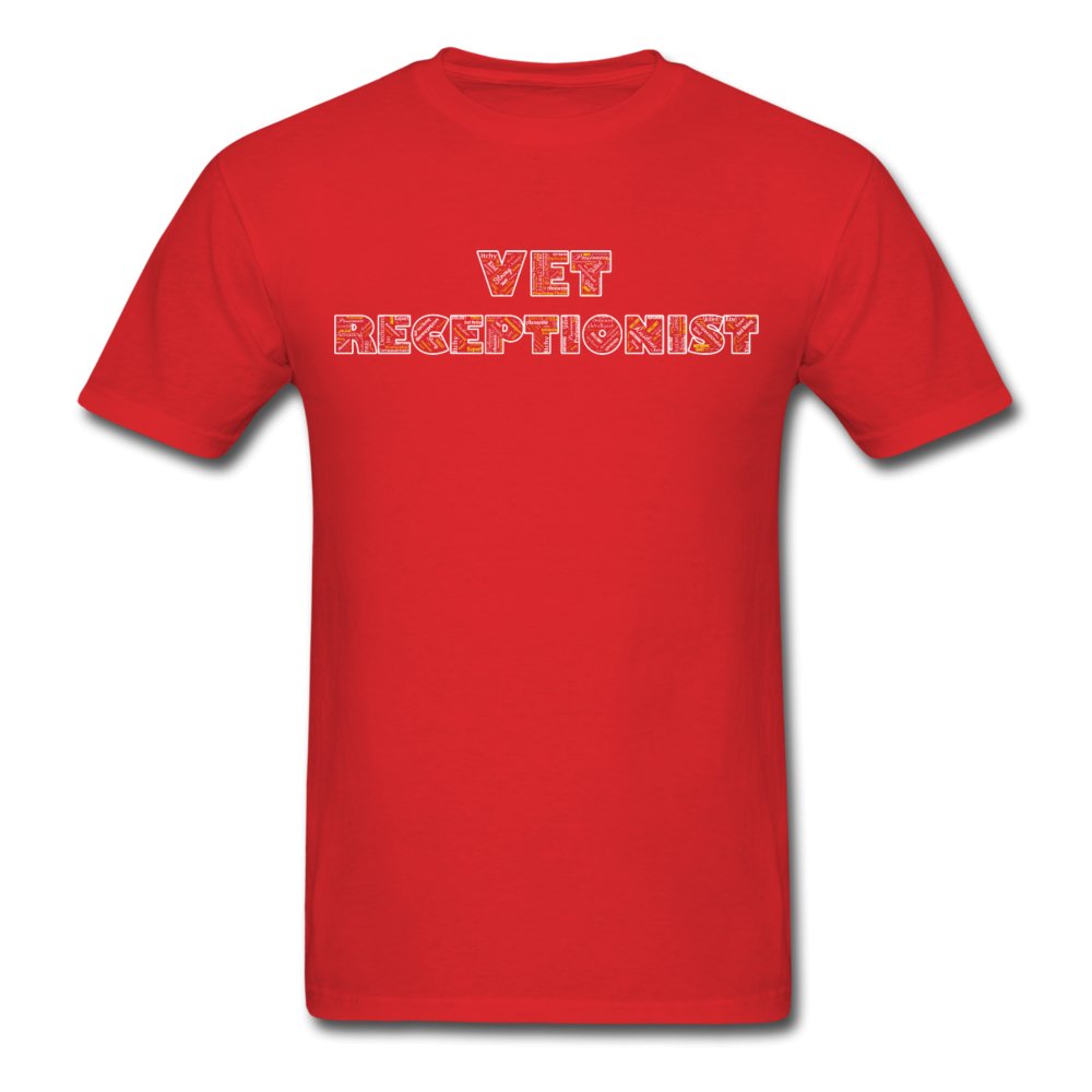 Vet Receptionist Typography Unisex T-shirt-Unisex Classic T-Shirt | Fruit of the Loom 3930-I love Veterinary