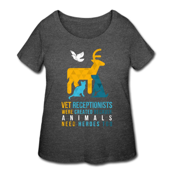 Vet receptionists were created because animals need heroes too Women's Curvy T-shirt-Women’s Curvy T-Shirt | LAT 3804-I love Veterinary