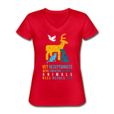 Vet receptionists were created because animals need heroes too Women's V-Neck T-Shirt-Women's V-Neck T-Shirt | Fruit of the Loom L39VR-I love Veterinary