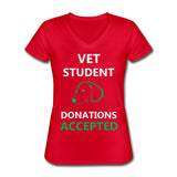 Vet Student Donations Accepted Women's V-Neck T-Shirt-Women's V-Neck T-Shirt | Fruit of the Loom L39VR-I love Veterinary