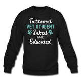 Vet Student- Inked and Educated Crewneck Sweatshirt-Unisex Crewneck Sweatshirt | Gildan 18000-I love Veterinary