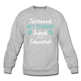 Vet Student- Inked and Educated Crewneck Sweatshirt-Unisex Crewneck Sweatshirt | Gildan 18000-I love Veterinary