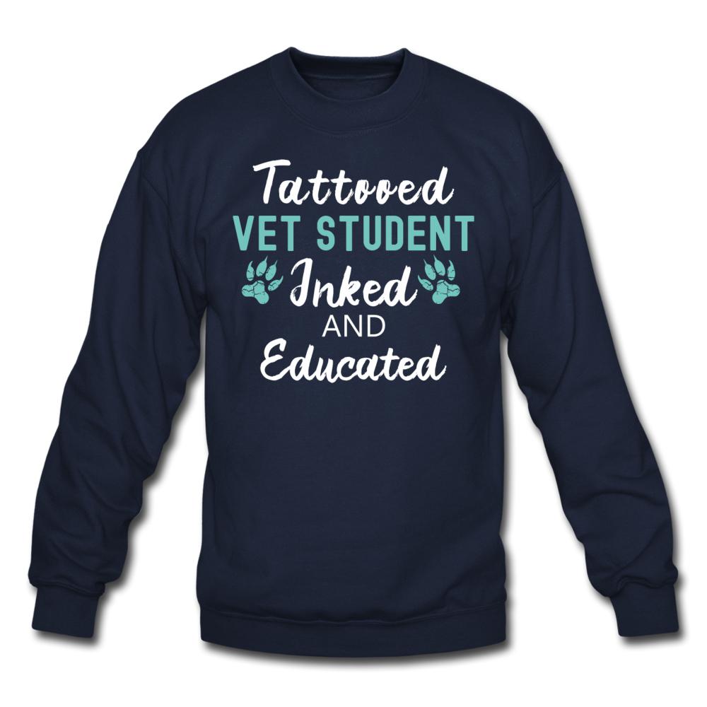 Vet Student- Inked and Educated Crewneck Sweatshirt-Unisex Crewneck Sweatshirt | Gildan 18000-I love Veterinary