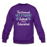 Vet Student- Inked and Educated Crewneck Sweatshirt-Unisex Crewneck Sweatshirt | Gildan 18000-I love Veterinary