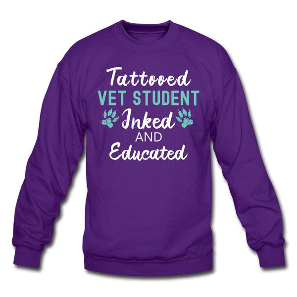 Vet Student- Inked and Educated Crewneck Sweatshirt-Unisex Crewneck Sweatshirt | Gildan 18000-I love Veterinary