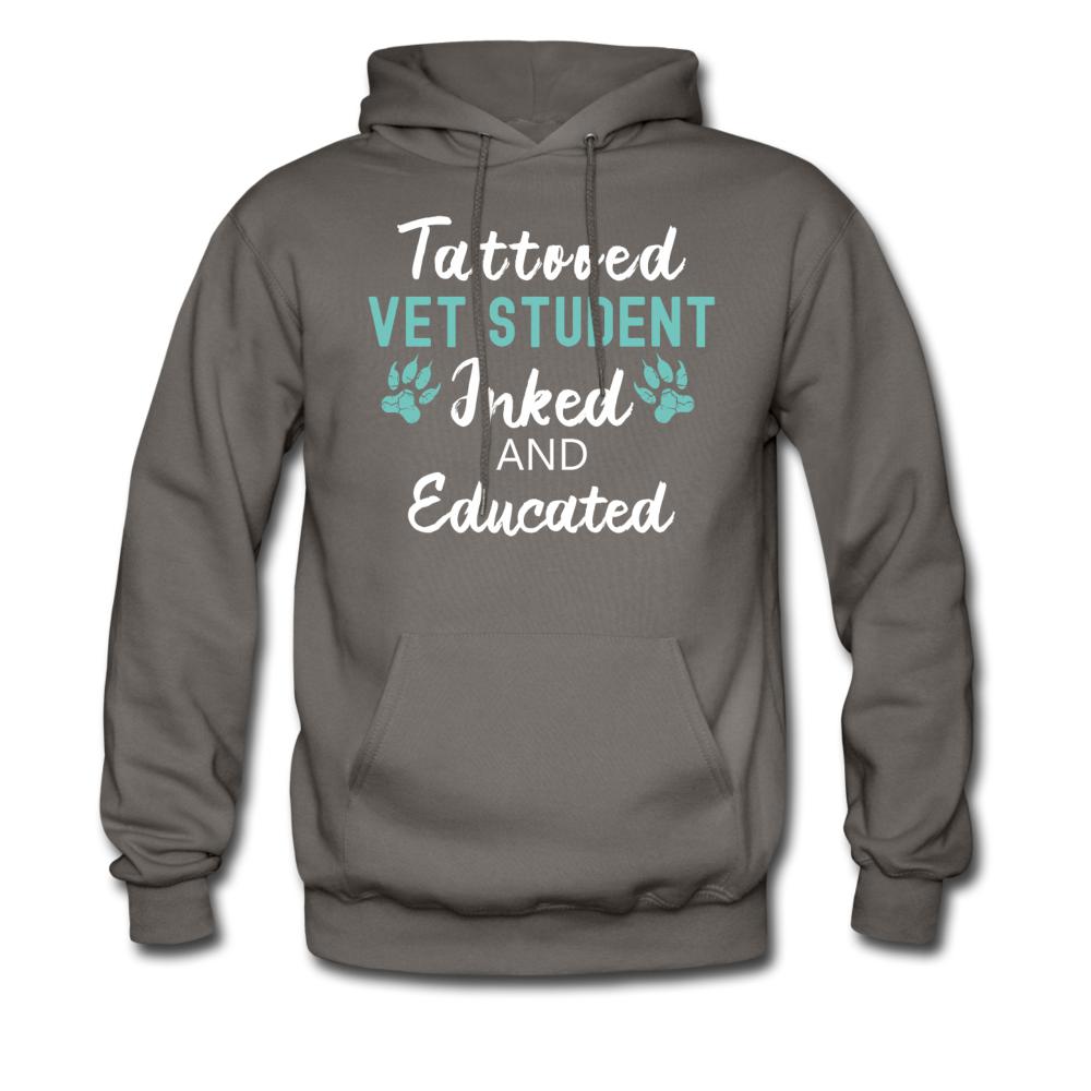 Vet Student Inked and Educated Unisex Hoodie-Men's Hoodie | Hanes P170-I love Veterinary