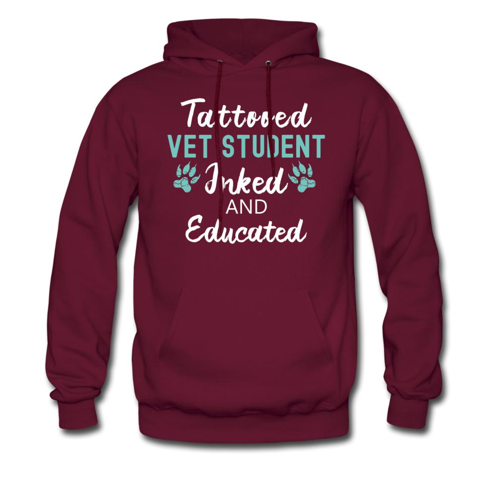 Vet Student Inked and Educated Unisex Hoodie-Men's Hoodie | Hanes P170-I love Veterinary