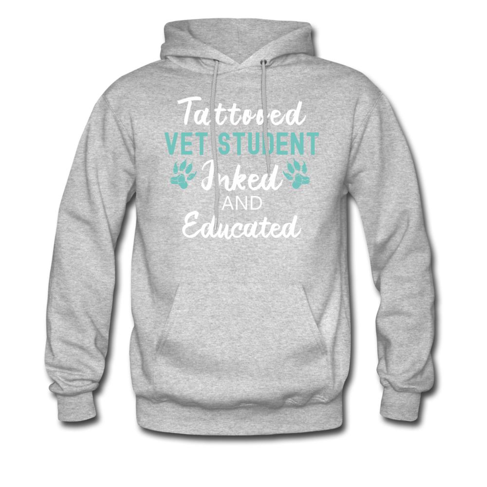 Vet Student Inked and Educated Unisex Hoodie-Men's Hoodie | Hanes P170-I love Veterinary