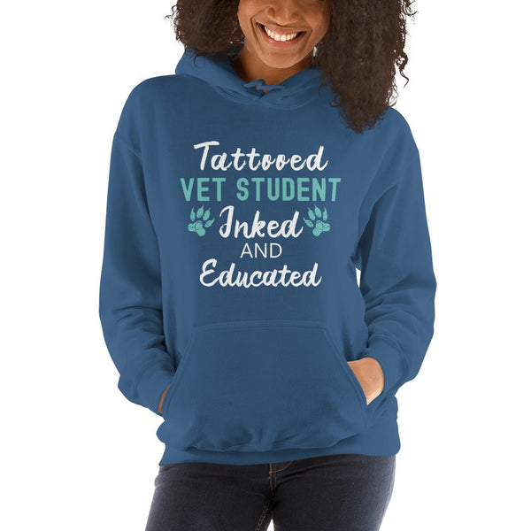 Vet Student Inked and Educated Unisex Hoodie-I love Veterinary